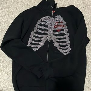 versailles skull rhinestone hoodie